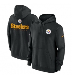 Men Pittsburgh Steelers Black Sideline Club Fleece Pullover Hoodie