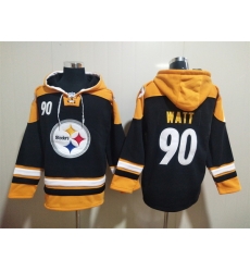 NFL Men Pittsburgh Steelers 90 T J Watt Stitched Hoodie II