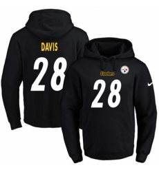 NFL Mens Nike Pittsburgh Steelers 28 Sean Davis Black Name Number Pullover Hoodie