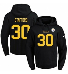 NFL Mens Nike Pittsburgh Steelers 30 Daimion Stafford BlackGold No Name Number Pullover Hoodie