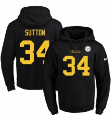 NFL Mens Nike Pittsburgh Steelers 34 Cameron Sutton BlackGold No Name Number Pullover Hoodie