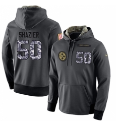 NFL Mens Nike Pittsburgh Steelers 50 Ryan Shazier Stitched Black Anthracite Salute to Service Player Performance Hoodie