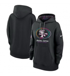 Women San Francisco 49ers Black 2024 Crucial Catch Club Pullover Hoodie