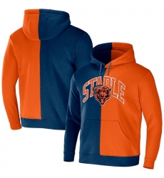 Men San Francisco 49ers Navy Orange Split Logo Pullover Hoodie