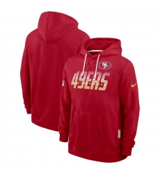 Men San Francisco 49ers Scarlet Sideline Standard Issue Top Prospect Dri FIT Hoodie