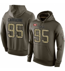 NFL Nike San Francisco 49ers 95 Tank Carradine Green Salute To Service Mens Pullover Hoodie