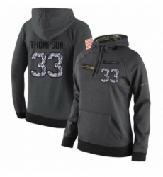 NFL Womens Nike Seattle Seahawks 33 Tedric Thompson Stitched Black Anthracite Salute to Service Player Performance Hoodie