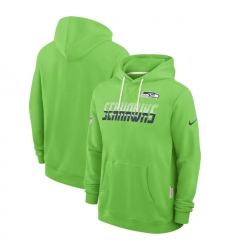 Men Seattle Seahawks Neon Green Sideline Standard Issue Top Prospect Dri FIT Hoodie Men Seattle Seahawks Neon Green Sideline Standard Issue Top Prospect Dri FIT Hoodie