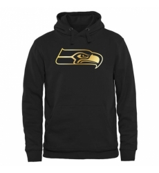 NFL Mens Seattle Seahawks Pro Line Black Gold Collection Pullover Hoodie