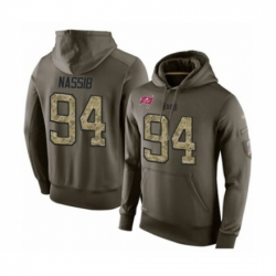 Football Mens Tampa Bay Buccaneers 94 Carl Nassib Green Salute To Service Pullover Hoodie