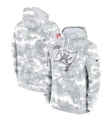 Men Tampa Bay Buccaneers 2024 Arctic Camo Salute To Service Club Fleece Pullover Stitched Hoodie