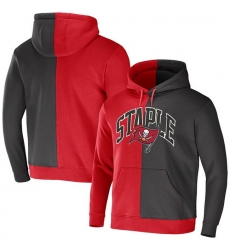 Men Tampa Bay Buccaneers Red Grey Split Logo Pullover Hoodie