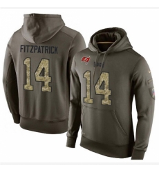 NFL Nike Tampa Bay Buccaneers 14 Ryan Fitzpatrick Green Salute To Service Mens Pullover Hoodie