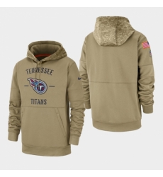 Mens Tennessee Titans Tan 2019 Salute to Service Sideline Therma Pullover Hoodie