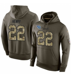 NFL Nike Tennessee Titans 22 Derrick Henry Green Salute To Service Mens Pullover Hoodie