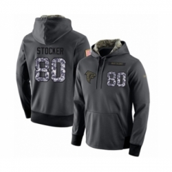 Football Mens Atlanta Falcons 80 Luke Stocker Stitched Black Anthracite Salute to Service Player Performance Hoodie