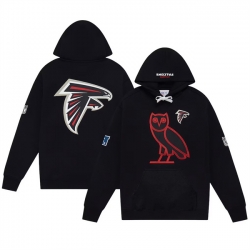 Men Atlanta Falcons Black OVO Scarlet Icon Team Pullover Hoodie