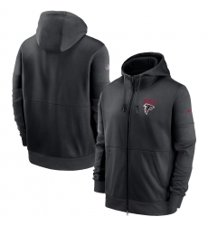 Men Atlanta Falcons New 2020 Nike Gray Black Fan Gear Mascot Performance Full Zip Hoodie