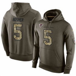 NFL Nike Atlanta Falcons 5 Matt Bosher Green Salute To Service Mens Pullover Hoodie