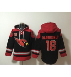 Men Arizona Cardinals 18 Marvin Harrison Jr  Black Ageless Must Have Lace Up Pullover Hoodie