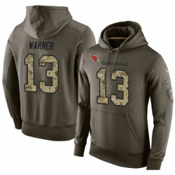 NFL Nike Arizona Cardinals 13 Kurt Warner Green Salute To Service Mens Pullover Hoodie