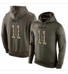 NFL Nike Chicago Bears 11 Kevin White Green Salute To Service Mens Pullover Hoodie