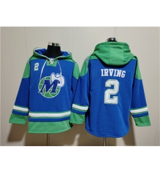 Men Dallas Mavericks 2 Kyrie Irving Royal Ageless Must Have Lace Up Pullover Hoodie