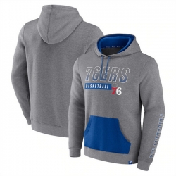 Men Philadelphia 76ers Off The Bench Color Block Heathered Gray Pullover Hoodie