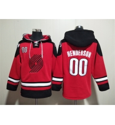 Men Portland Trail Blazers 00 Scoot Henderson Red Lace Up Pullover Hoodie Men Portland Trail Blazers 00 Scoot Henderson Red Lace Up Pullover Hoodie