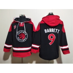 Men Toronto Raptors 9 RJ Barrett Black Red Lace Up Pullover Hoodie