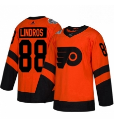 Mens Adidas Philadelphia Flyers 88 Eric Lindros Orange Authentic 2019 Stadium Series Stitched NHL Jersey 