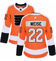 Womens Adidas Philadelphia Flyers 22 Dale Weise Premier Orange Home NHL Jersey 