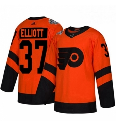 Womens Adidas Philadelphia Flyers 37 Brian Elliott Orange Authentic 2019 Stadium Series Stitched NHL Jersey 