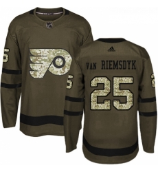 Youth Adidas Philadelphia Flyers 25 James Van Riemsdyk Premier Green Salute to Service NHL Jersey 