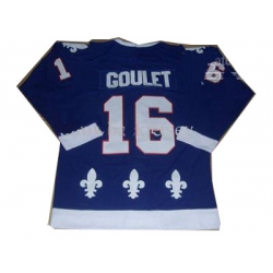 Quebec Nordiques #16 Michel Goulet Blue CCM Ice Hockey Jersey