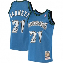 Men Kevin Garnett Minnesota Timberwolves Mitchell & Ness Blue Hardwood Classics 2003-04 Swingman Jersey