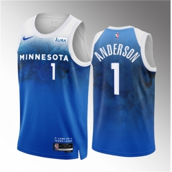 Men Minnesota Timberwolves 1 Kyle Anderson Blue 2023 24 City Edition Stitched Jersey