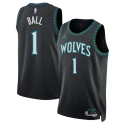 Men Minnesota Timberwolves  1 LaMelo Ball Black 2026 27 Statement Edition Stitched Basketball Jersey