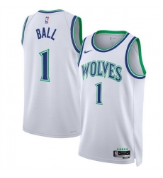 Men Minnesota Timberwolves  1 LaMelo Ball White 2026 27 Association Edition Stitched Basketball Jersey