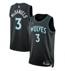 Men Minnesota Timberwolves  3 Jaden McDaniels Black 2026 27 Statement Edition Stitched Basketball Jersey
