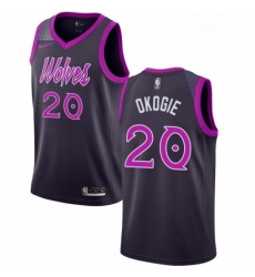 Mens Nike Minnesota Timberwolves 20 Josh Okogie Swingman Purple NBA Jersey City Edition 