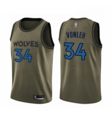 Youth Minnesota Timberwolves 34 Noah Vonleh Swingman Green Salute to Service Basketball Jersey 