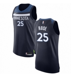 Youth Nike Minnesota Timberwolves 25 Derrick Rose Authentic Navy Blue NBA Jersey Icon Edition 