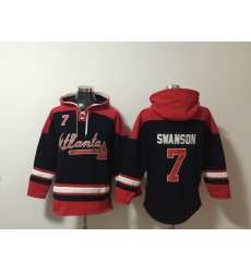 Men Atlanta Braves 7 Dansby Swanson Stitched Hoodie