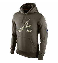 Men MLB Atlanta Braves Nike Olive Salute To Service KO Performance Hoodie