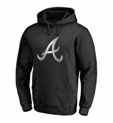 Men MLB Atlanta Braves Platinum Collection Pullover Hoodie Black