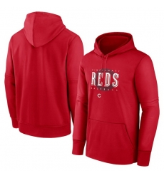 Men Cincinnati Reds Red Pregame Performance Pullover Hoodie