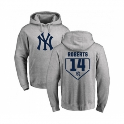 Men MLB Nike New York Yankees 14 Brian Roberts Gray RBI Pullover Hoodie