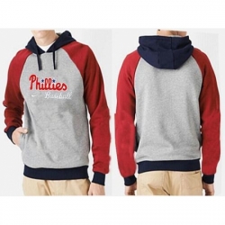 MLB Men Nike Philadelphia Phillies Pullover Hoodie GreyRed