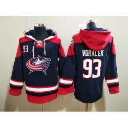 Men's Columbus Blue Jackets #93 Jakub Voracek Navy Ageless Must-Have Lace-Up Pullover Hoodie